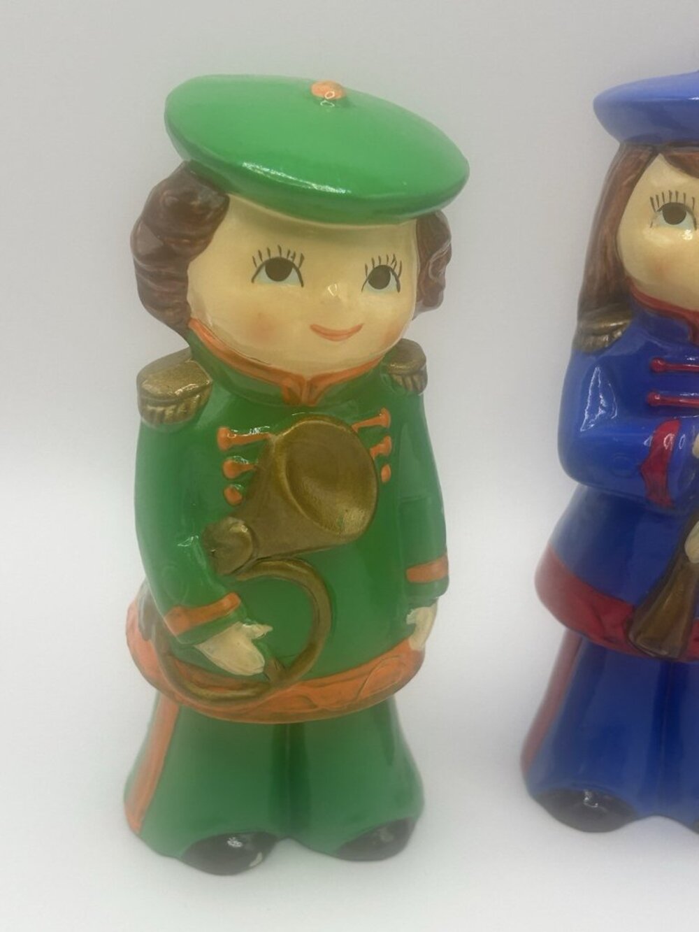 3 Mid Century Paper Mache Plaster Band Figurines Marching Christmas Japan Vntg - Picture 2 of 16